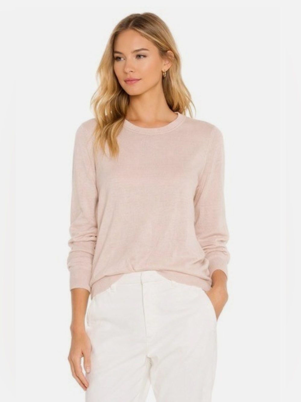 MaxMara Weekend Soft Lilac Crewneck Sweater, Silk/Cotton Blend, Size S